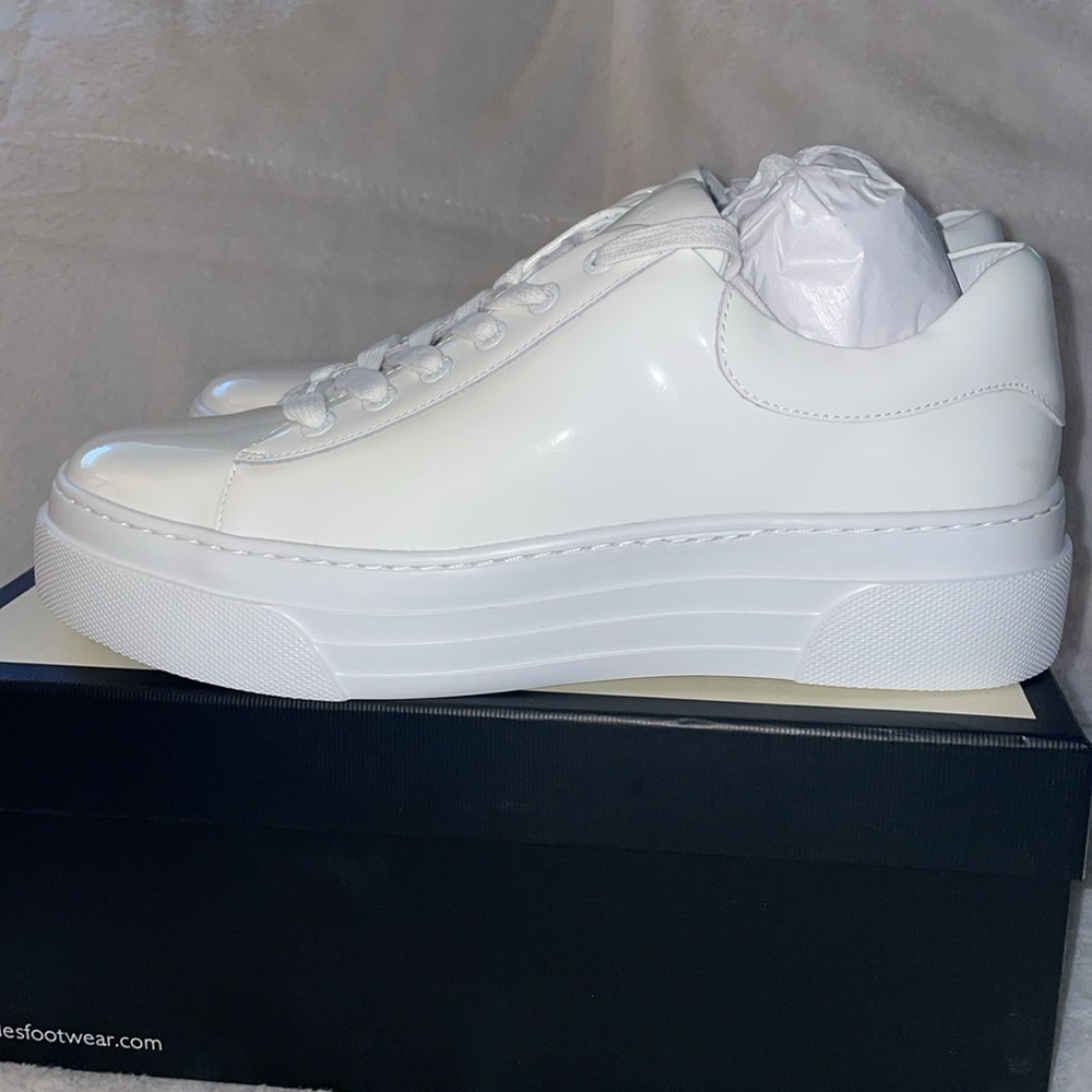 NWT J/SLIDES AMANDA PATENT Leather White Sneaker - Picture 8 of 13